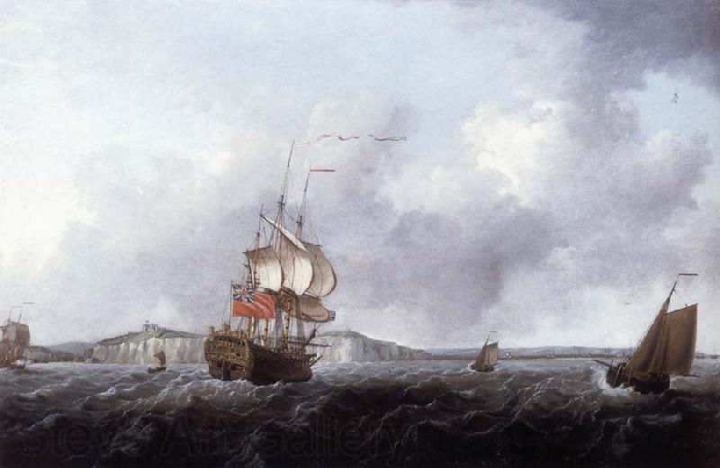 Francis Swaine A large two-decker and a cutter off Dover